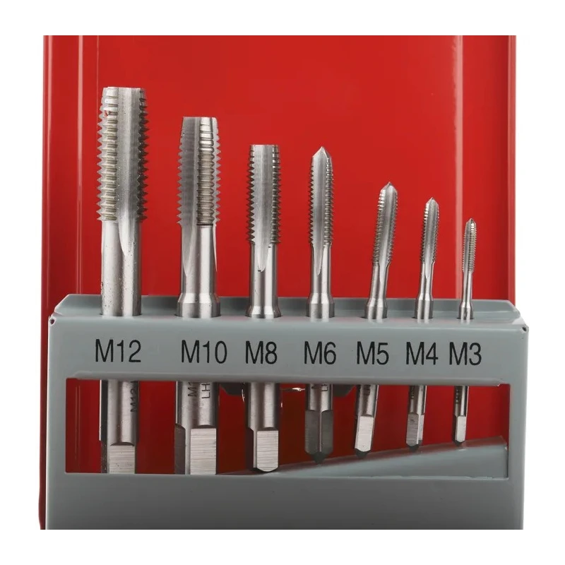 RS PRO Left-Handed Thread Hand Tap Set, Metric Standard, M3 to M12 Thread, HSS Material, 7 Pieces 668-1113
