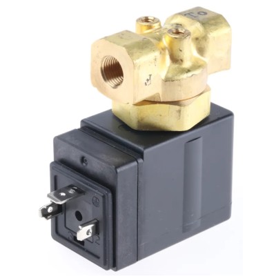 SMC Solenoid Valve 2 Port Normally Closed Brass Body 1/8 in Inlet Port 24V dc VXE2120-01F-5DO1