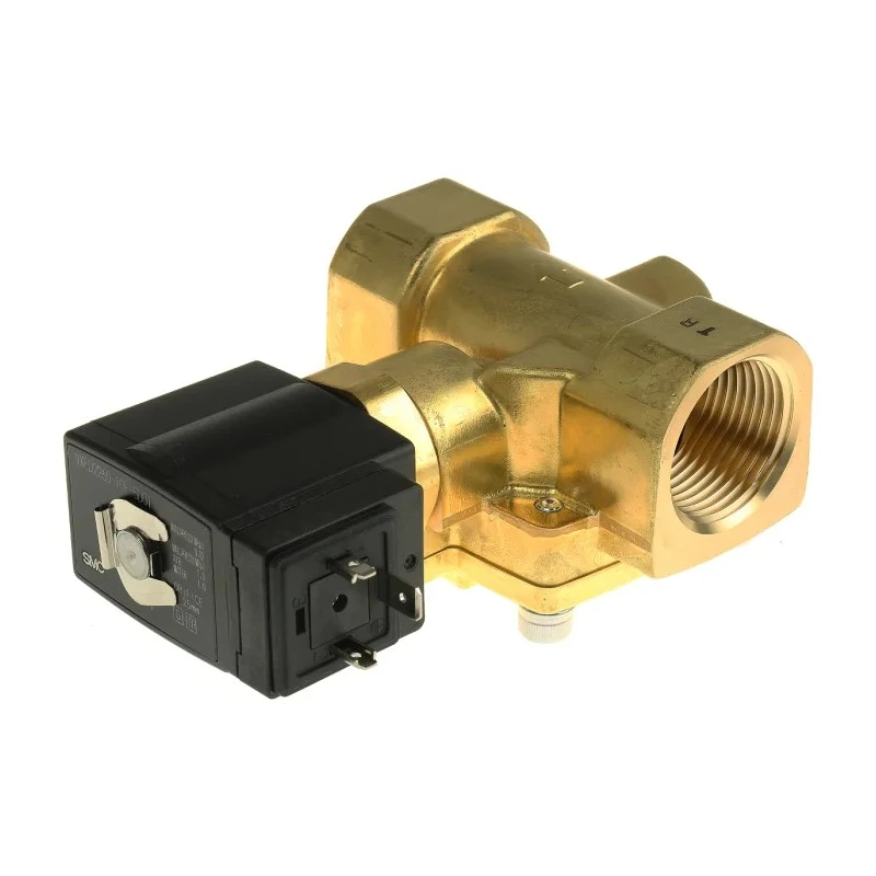 SMC Brass Body 2 Port NC Solenoid Valve VXED2260-10F-5DO1 24V DC 25mm Orifice 1 in Inlet 15 bar VXED2260-10F-5DO1