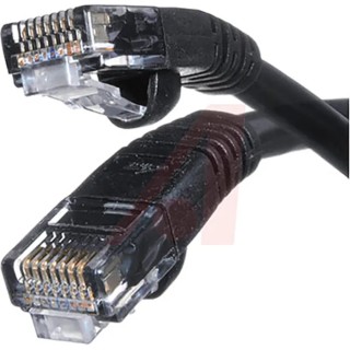 Cinch Cat5e Terminated Unscreened Ethernet Cable, 2.1 m, Black PVC Jacket 