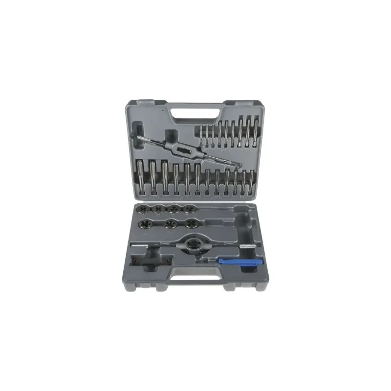 RS PRO 32-Piece High-Speed Steel (HSS) Metric Tap & Die Set M3 - M12 Taps, M3 - M12 Dies 668-1138