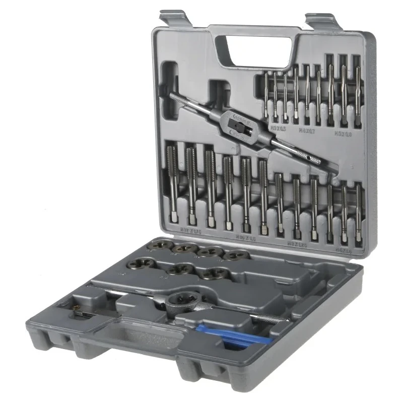 RS PRO 32-Piece High-Speed Steel (HSS) Metric Tap & Die Set M3 - M12 Taps, M3 - M12 Dies 668-1138