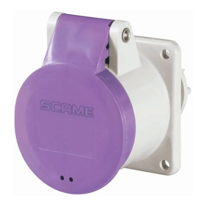 Scame Industrial Power Connector, Violet, Rated 16A, 25V, IP44 IP54, 3 Pole, IEC309, Model 430.1619/R