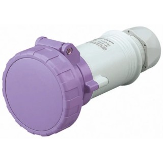 Scame Industrial Power Connector Cable Mount 2 Pole 16A 25V IP66 IP67 Thermoplastic Purple IEC309 335.1605