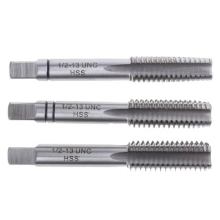 RS PRO Threading Tap Set, 1/2-13UNC Thread, UNC Standard, Straight Flute, Hand Tap, HSS Material, 3 Pieces 668-1116