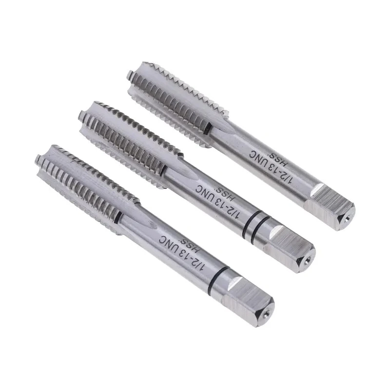 RS PRO Threading Tap Set, 1/2-13UNC Thread, UNC Standard, Straight Flute, Hand Tap, HSS Material, 3 Pieces 668-1116