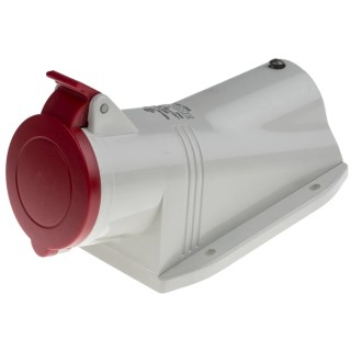 Scame Wall Mount Industrial Power Connector 3P+PE 32A 415V Thermoplastic IP44 Rated OPTIMA-BASE IP44