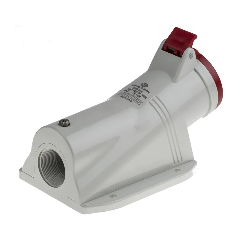 Scame Wall Mount Industrial Power Connector 3P+PE 32A 415V Thermoplastic IP44 Rated OPTIMA-BASE IP44
