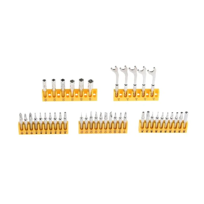 RS PRO Hex, Phillips, Pozidriv, Slotted, Torx Screwdriver Bit Set 46 Pieces 28mm Length Chrome Vanadium Steel 668-5727