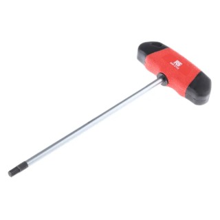 RS PRO T Metric Hex Key, Long Arm, Hex Size 6 mm, Satin Chrome Finish, Chrome Molybdenum Vanadium Steel 668-5745