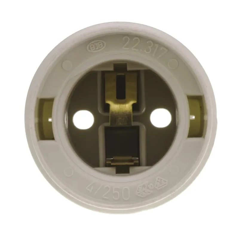 BJB GLS Lamp Holder E27 Screw Mount, Plastic, 250V, 4A, 46mm Length, 40mm Width 22.317.3906.50