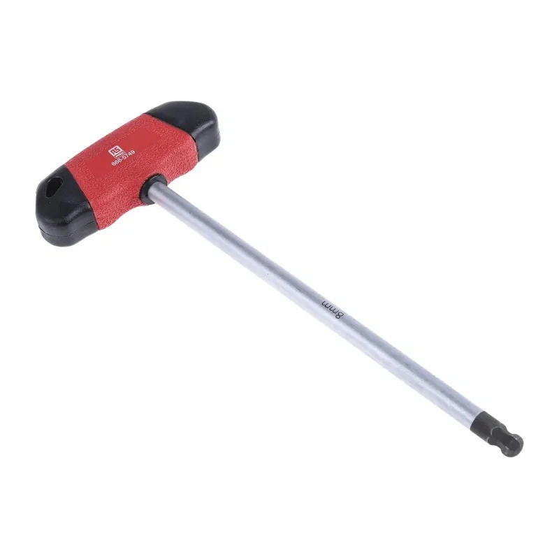 RS PRO T Metric Hex Key, Hex Size 8 mm, Long Arm, Satin Chrome Finish, Chrome Vanadium & Molybdenum Steel 668-5749