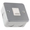RS PRO Grey 1 Way Rocker 1 Gang Metalclad Steel Light Switch 20A 668-3660