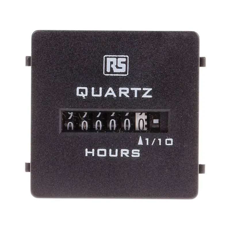 RS PRO 6 Digit Analogue Hour Meter, Panel Mount, 10 to 80 V DC, 50 Hz, Model 896-6898
