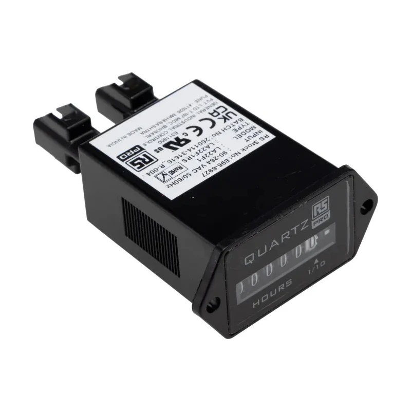 RS PRO 6 Digit Analogue Hour Meter Panel Mount 90 to 264 V AC, ±0.02% Accuracy 896-6927