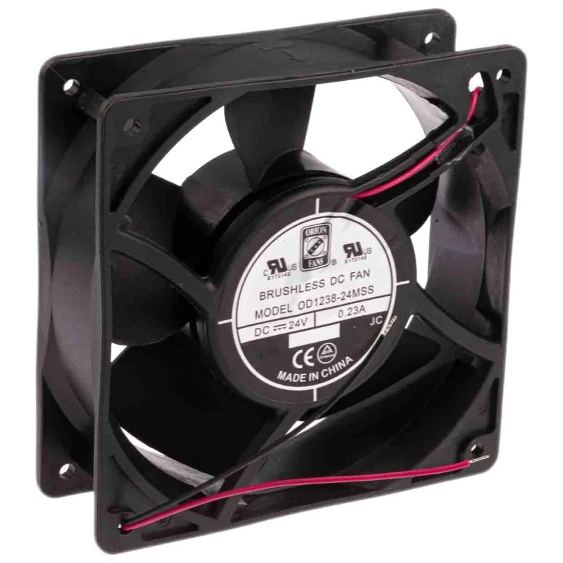 RS PRO Axial Fan 24V DC 163.1 m³/h Air Flow 4.8 W Power 230 mA Current Max 120 mm Square Frame 2540 RPM 668-8855