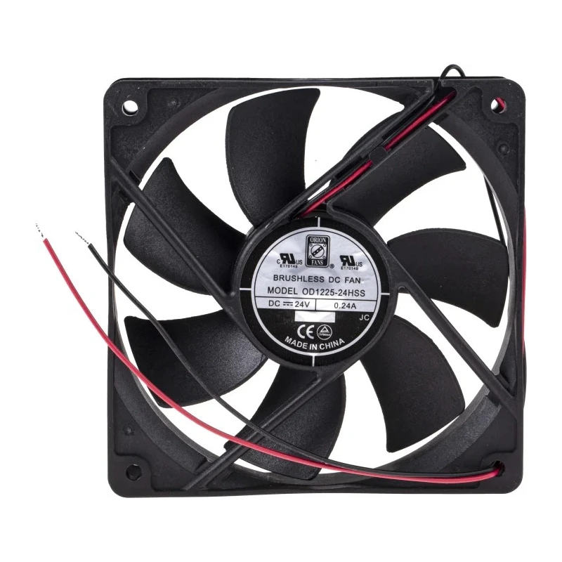 RS PRO Axial Fan, 24V DC, 5.8 W, 144.4 m³/h Air Flow, 240 mA, 120 mm x 120 mm x 25 mm Sleeve Bearing 2200 RPM 668-8858