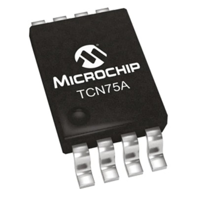 Microchip Digital Output Temperature Converter, Surface Mount, SMBus, Serial-I2C Interface, ±1°C Accuracy, 8-Pin TCN75AVUA