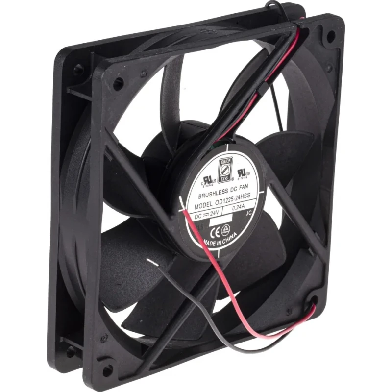 RS PRO Axial Fan, 24V DC, 5.8 W, 144.4 m³/h Air Flow, 240 mA, 120 mm x 120 mm x 25 mm Sleeve Bearing 2200 RPM 668-8858