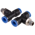 RS PRO Pneumatic Fitting 8mm Push-in Male Threaded-to-Tube Connection 1/8 in R Nickel Plated Brass 10 bar 60°C 916-0805