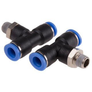 RS PRO Pneumatic Fitting 8mm Push-in Male Threaded-to-Tube Connection 1/8 in R Nickel Plated Brass 10 bar 60°C 916-0805