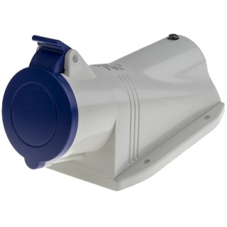 Scame Wall Mount Industrial Power Connector 2P+PE 32A 230V IP44 Blue OPTIMA-BASE IP44