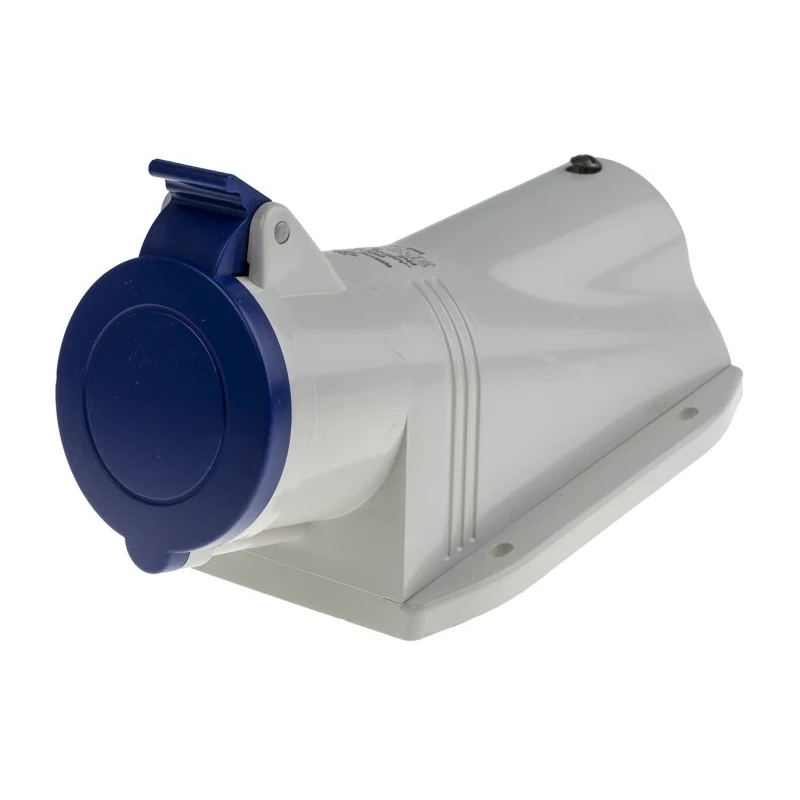 Scame Wall Mount Industrial Power Connector 2P+PE 32A 230V IP44 Blue OPTIMA-BASE IP44