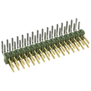 TE Connectivity AMPMODU MOD II Series Right Angle Through Hole Pin Header 32 Contacts 2.54 mm Pitch 2 Row 1-826634-6