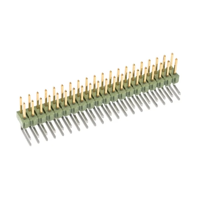 TE Connectivity AMPMODU MOD II Series Right Angle Through Hole Pin Header 40 Contacts 2.54 mm Pitch 2 Row 2-826634-0