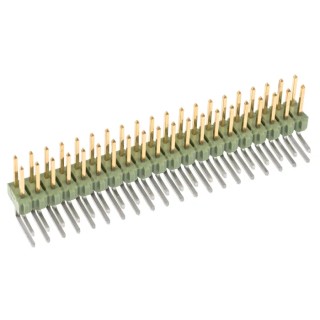 TE Connectivity AMPMODU MOD II Series Right Angle Through Hole Pin Header 40 Contacts 2.54 mm Pitch 2 Row 2-826634-0