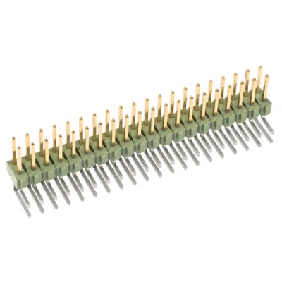TE Connectivity AMPMODU MOD II Series Right Angle Through Hole Pin Header 40 Contacts 2.54 mm Pitch 2 Row 2-826634-0
