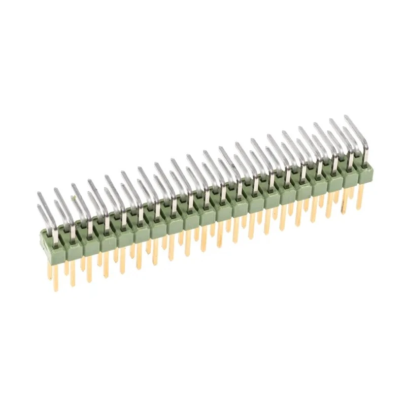 TE Connectivity AMPMODU MOD II Series Right Angle Through Hole Pin Header 40 Contacts 2.54 mm Pitch 2 Row 2-826634-0