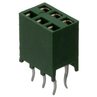 TE Connectivity AMPMODU Series Straight Through Hole PCB Socket, 6-Contact, 2 Row, 2.54 mm Pitch, Solder Termination HV100