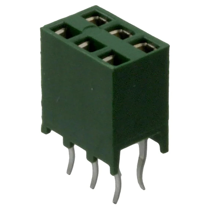 TE Connectivity AMPMODU Series Straight Through Hole PCB Socket, 6-Contact, 2 Row, 2.54 mm Pitch, Solder Termination HV100