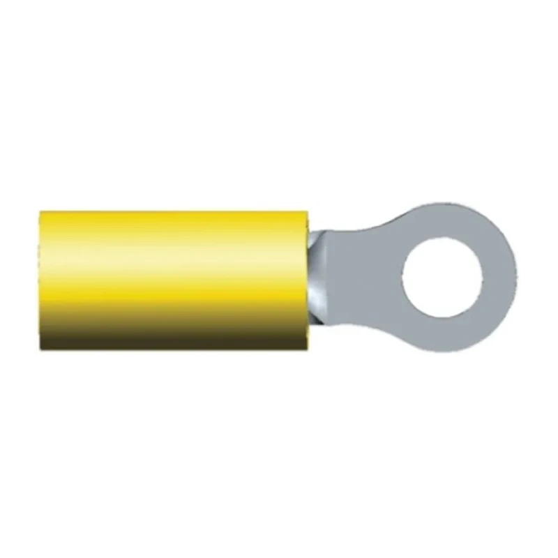 TE Connectivity PIDG Insulated Ring Terminal M4 Stud Size 12 AWG to 10 AWG Wire Size Yellow 35787