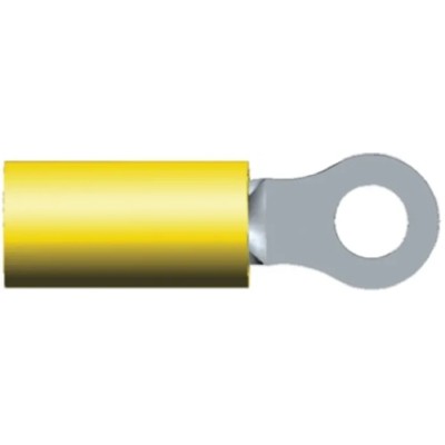 TE Connectivity PIDG Insulated Ring Terminal M4 Stud Size 12 AWG to 10 AWG Wire Size Yellow 35787