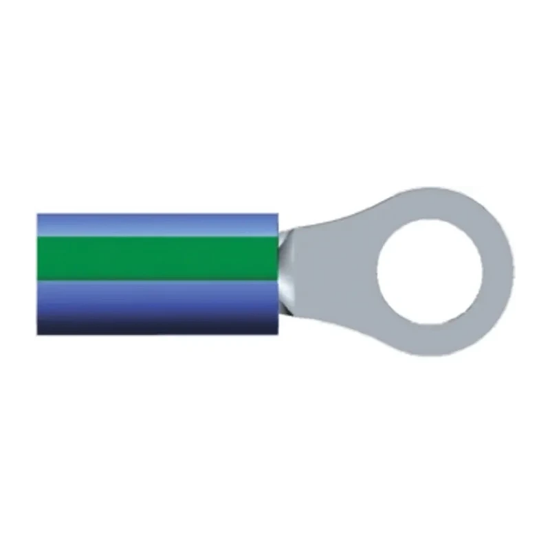 TE Connectivity PIDG Insulated Ring Terminal M5 Stud Size 14 AWG Wire Size, Green, Blue 51864-9