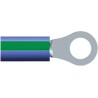 TE Connectivity PIDG Insulated Ring Terminal M5 Stud Size 14 AWG Wire Size, Green, Blue 51864-9