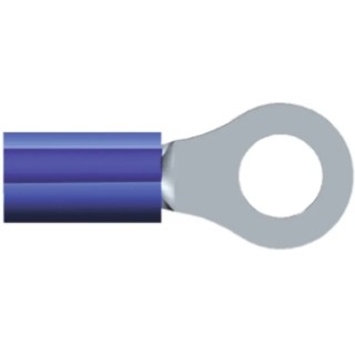 TE Connectivity PIDG Insulated Ring Terminal M4 Stud Size 16 AWG to 14 AWG Wire Size Blue 1-51864-0