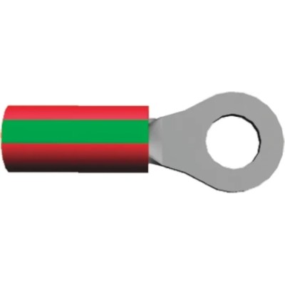 TE Connectivity PIDG Insulated Ring Terminal M4 Stud Size 22 AWG to 16 AWG Wire Size Red 1-320551-2