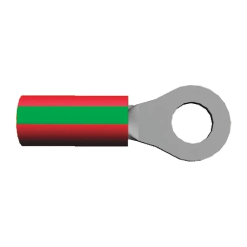 TE Connectivity PIDG Insulated Ring Terminal M4 Stud Size, 22 AWG to 16 AWG Wire Size, Nylon Insulation, Red 1-320551-2