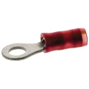 TE Connectivity PIDG Insulated Ring Terminal M4 Stud Size, 22 AWG to 16 AWG Wire Size, Nylon Insulation, Red 1-320551-3