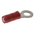 TE Connectivity PIDG Insulated Ring Terminal M4 Stud Size, 22 AWG to 16 AWG Wire Size, Nylon Insulation, Red 1-320551-3