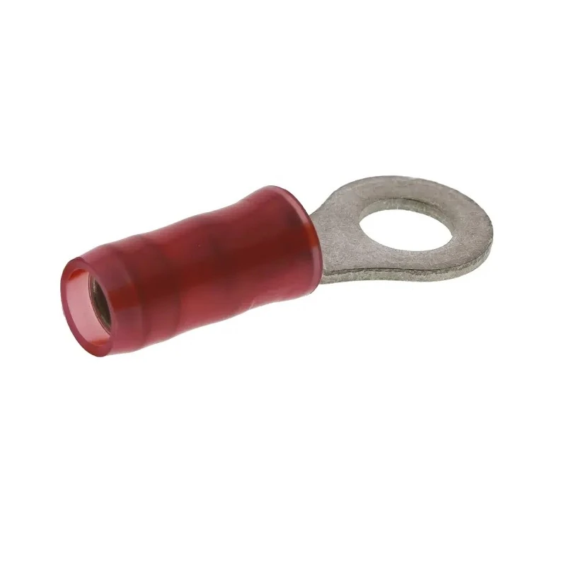 TE Connectivity PIDG Insulated Ring Terminal M4 Stud Size, 22 AWG to 16 AWG Wire Size, Nylon Insulation, Red 1-320551-3