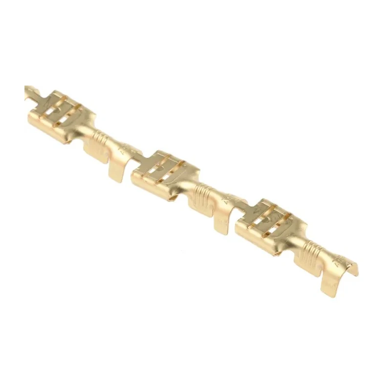 TE Connectivity FASTON .250 Yellow Uninsulated Female Spade Connector Crimp 6.35 x 0.81 mm Tab Size 17 AWG to 13 2-160256-1