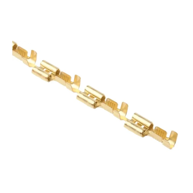TE Connectivity FASTON .250 Yellow Uninsulated Female Spade Connector Crimp 6.35 x 0.81 mm Tab Size 17 AWG to 13 2-160256-1