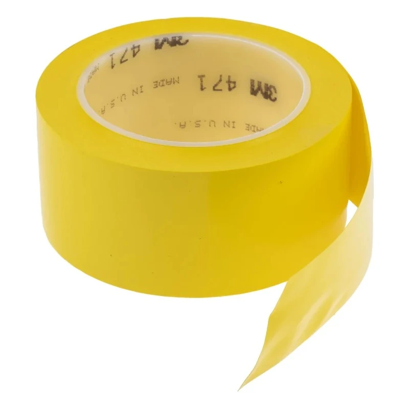 3M Yellow Vinyl Lane Marking Tape 50mm Width 33m Length 0.14mm Thickness Rubber Adhesive 471