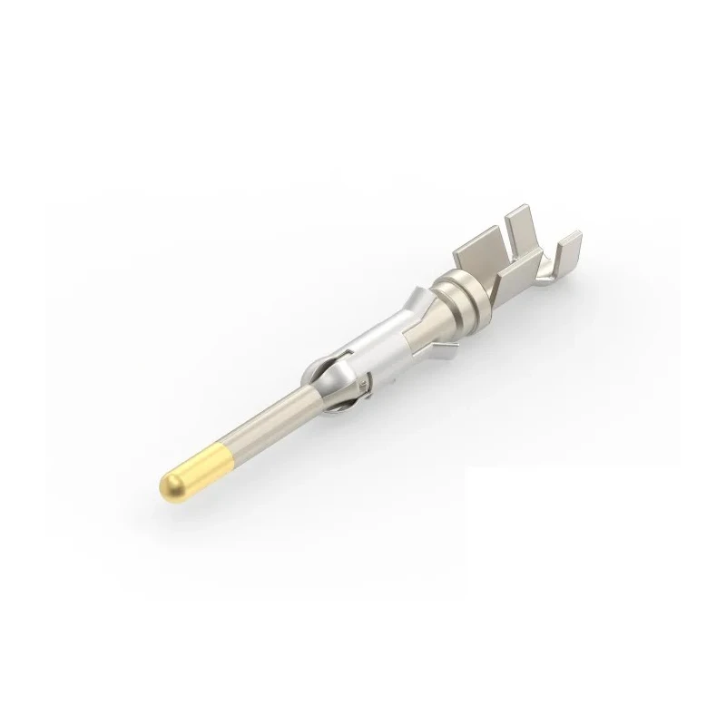 TE Connectivity Type III Series Male Crimp Terminal 18 AWG Min Crimp 16 AWG Max 13A Current Gold Plated Brass 163082-2
