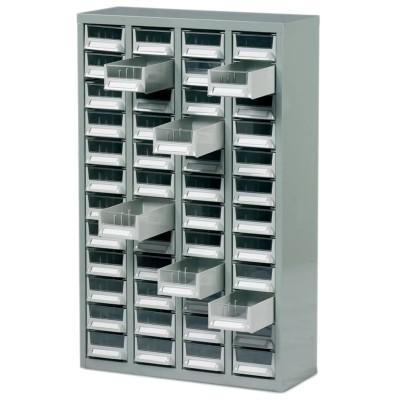 RS PRO Steel Cabinet 48 Steel Drawer Storage Cabinet 937 mm x 586 mm x 222 mm Grey 669-3790
