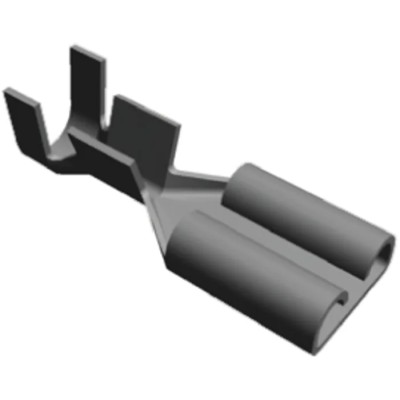 TE Connectivity FASTON .187 Black Uninsulated Female Spade Connector Crimp 4.75 x 0.81 mm Tab Size 20 AWG to 15 5-160430-7